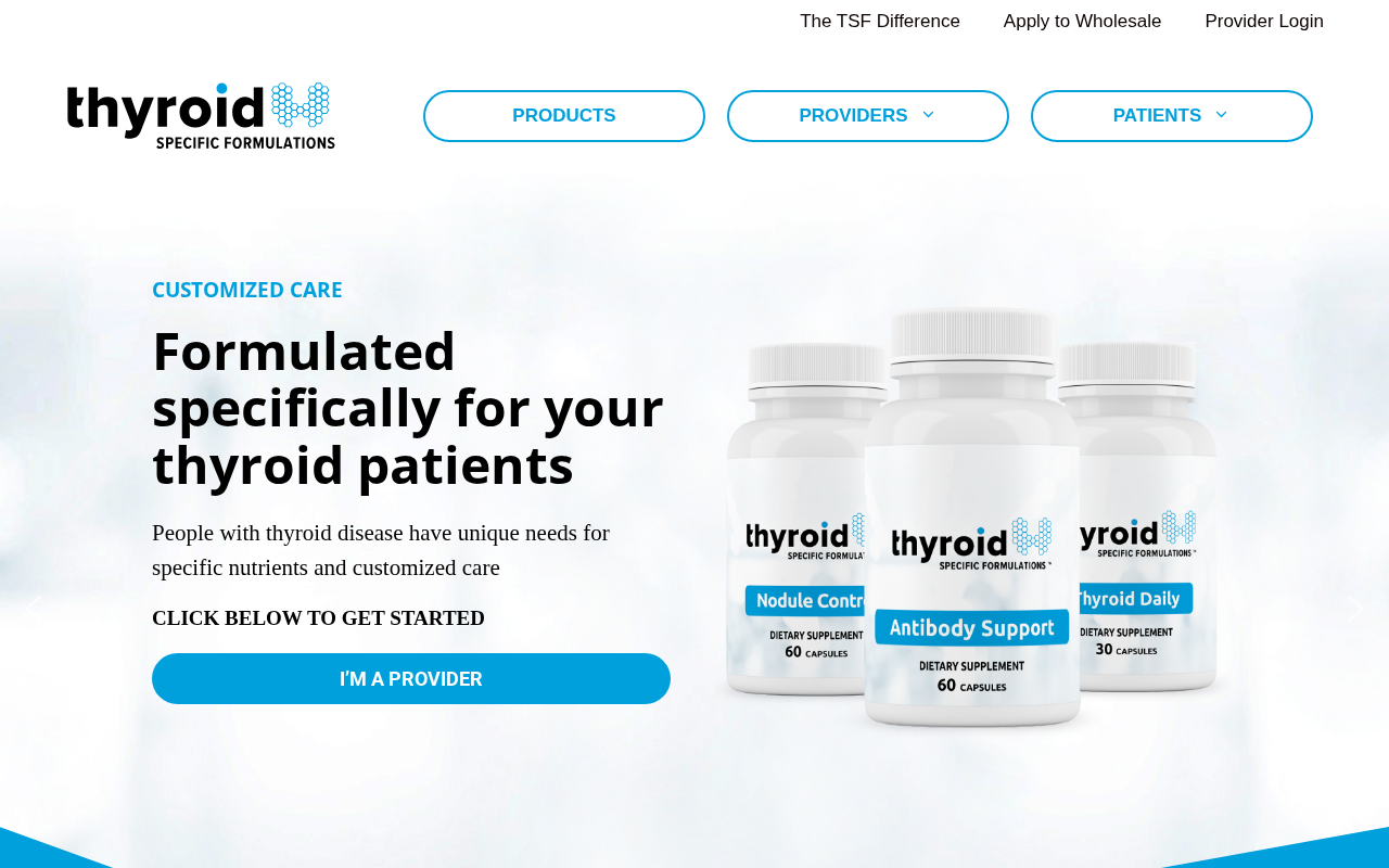 Thyroid Specific Formulations website